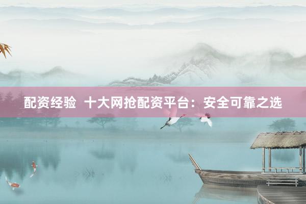 配资经验  十大网抢配资平台：安全可靠之选