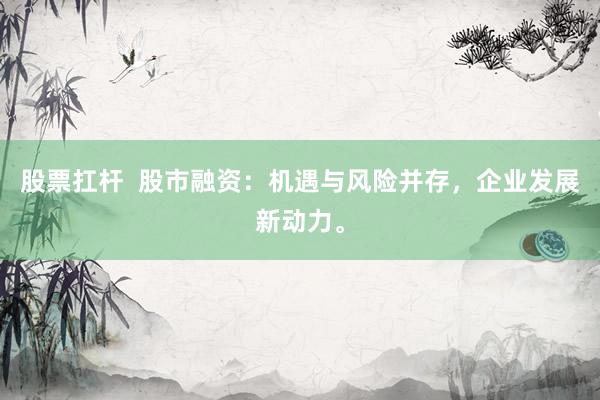 股票扛杆  股市融资：机遇与风险并存，企业发展新动力。