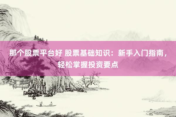 那个股票平台好 股票基础知识：新手入门指南，轻松掌握投资要点
