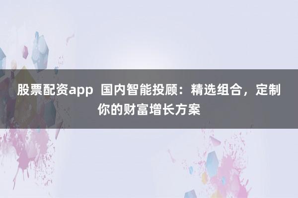股票配资app  国内智能投顾:精选组合,定制你的财富增长方案