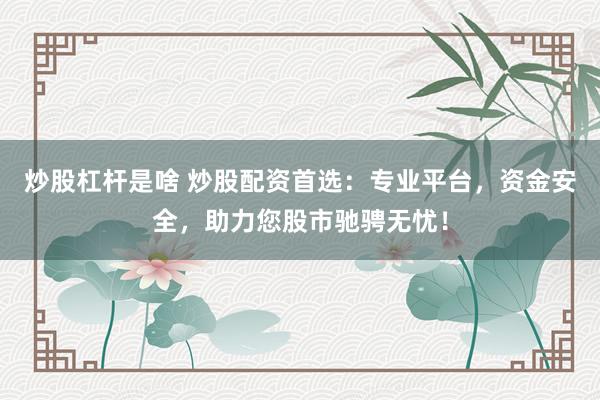 炒股杠杆是啥 炒股配资首选:专业平台,资金安全,助力您股市驰骋无忧!