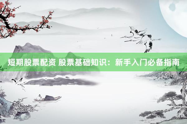 短期股票配资 股票基础知识:新手入门必备指南