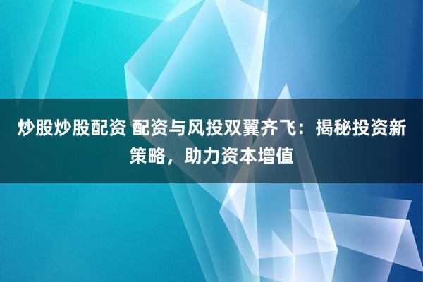 炒股炒股配资 配资与风投双翼齐飞:揭秘投资新策略,助力资本增值