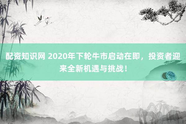 配资知识网 2020年下轮牛市启动在即,投资者迎来全新机遇与挑战!