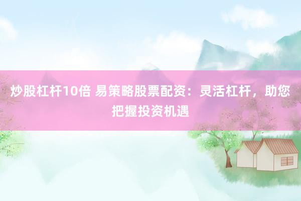 炒股杠杆10倍 易策略股票配资：灵活杠杆，助您把握投资机遇